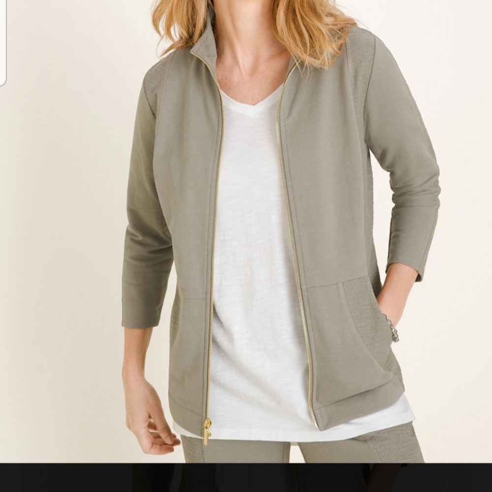 Chicos Zenergy Knit Detail Jacket